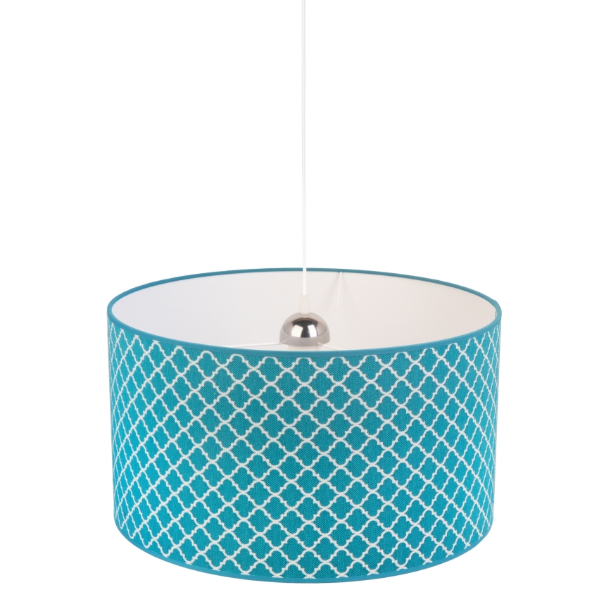 Duolla - Kattokruunu johdossa MAROKO 1xE27/40W/230V halkaisija 45 cm turkoosi/valkoinen