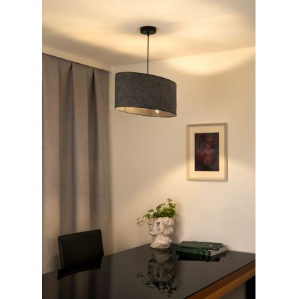 Duolla - Kattokruunu johdossa OVAL 1xE27/15W/230V harmaa