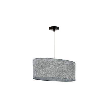 Duolla - Kattokruunu johdossa OVAL 1xE27/15W/230V harmaa