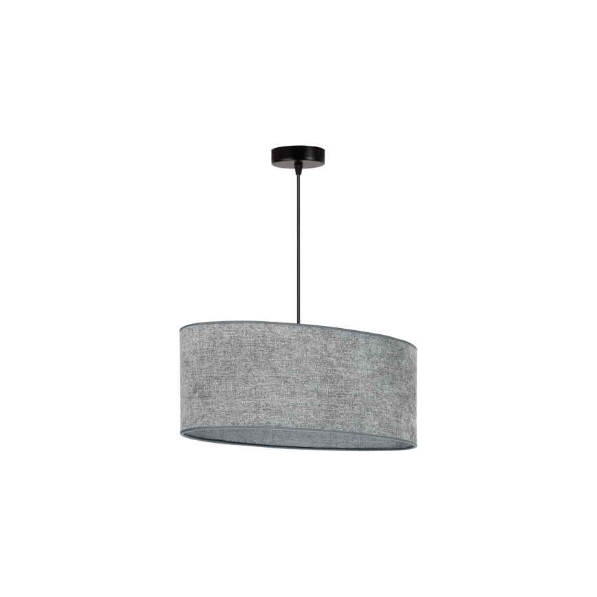 Duolla - Kattokruunu johdossa OVAL 1xE27/15W/230V harmaa