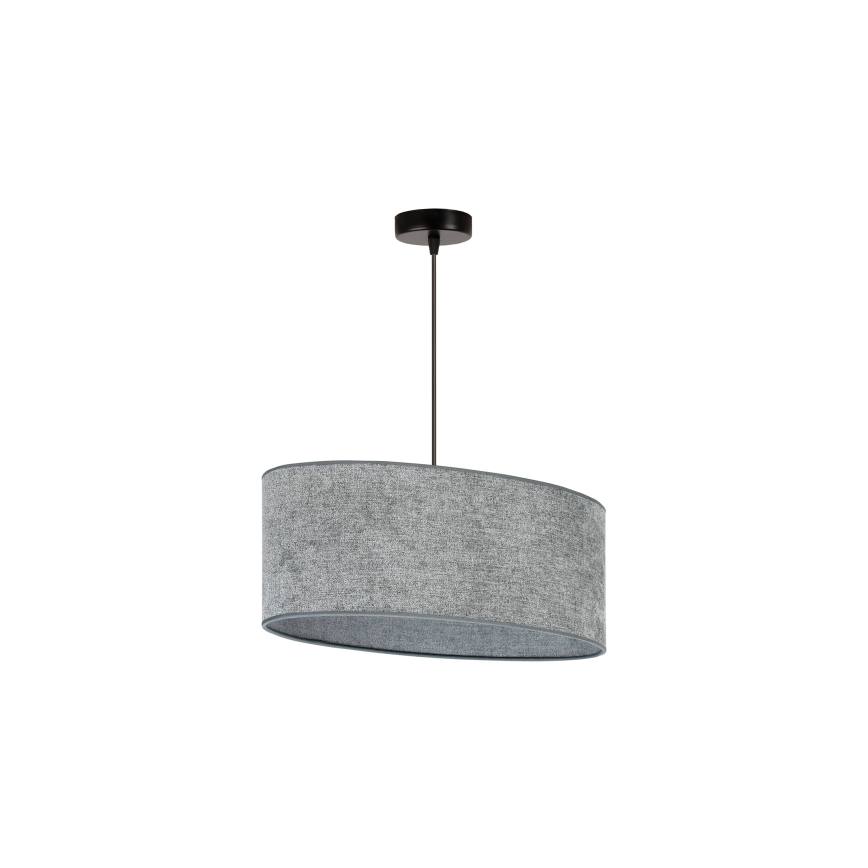 Duolla - Kattokruunu johdossa OVAL 1xE27/15W/230V harmaa