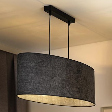 Duolla - Kattokruunu johdossa OVAL 2xE27/15W/230V harmaa