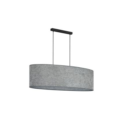 Duolla - Kattokruunu johdossa OVAL 2xE27/15W/230V harmaa