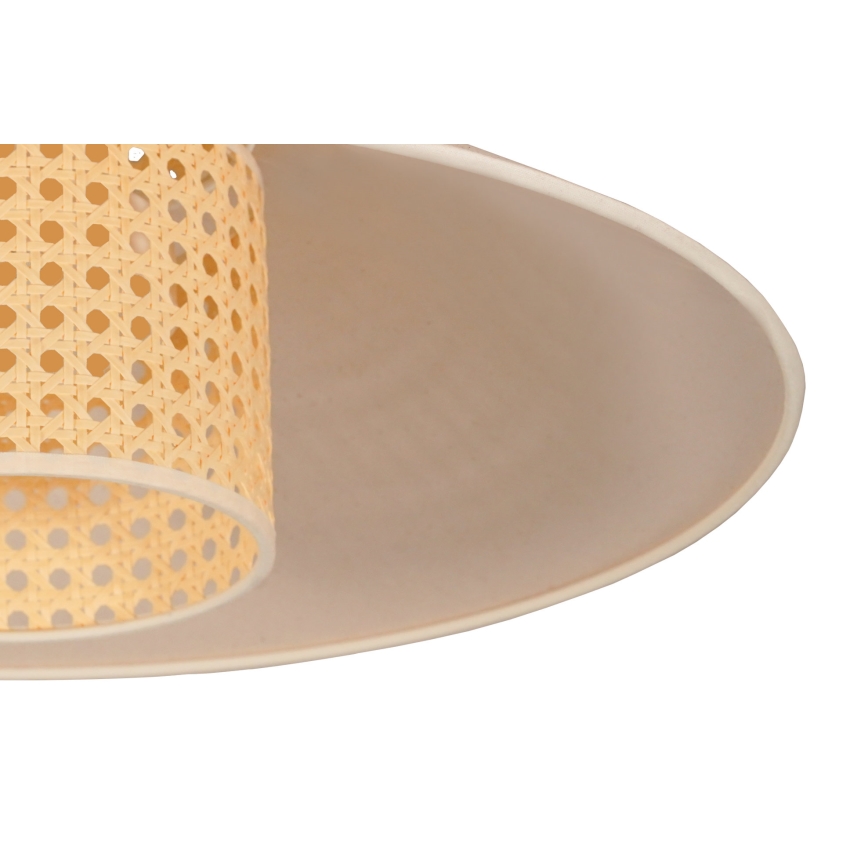 Duolla - Kattokruunu johdossa RIO RATTAN 1xE27/15W/230V halkaisija 45 cm beige/rottinki