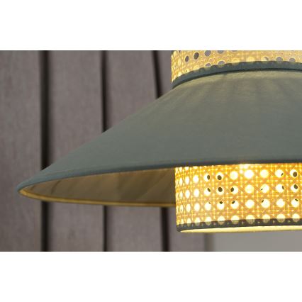 Duolla - Kattokruunu johdossa RIO RATTAN 1xE27/15W/230V halkaisija 45 cm vihreä/rottinki