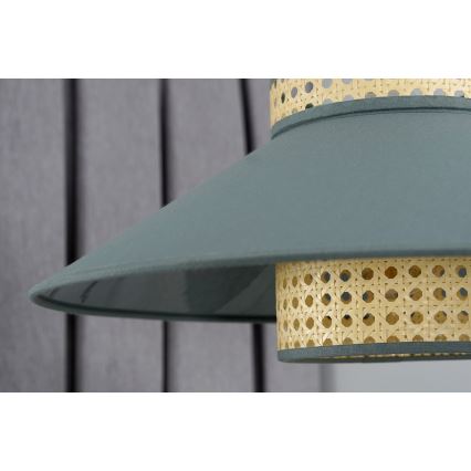 Duolla - Kattokruunu johdossa RIO RATTAN 1xE27/15W/230V halkaisija 45 cm vihreä/rottinki