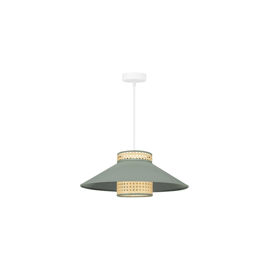 Duolla - Kattokruunu johdossa RIO RATTAN 1xE27/15W/230V halkaisija 45 cm vihreä/rottinki