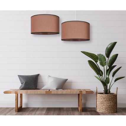 Duolla - Kattokruunu johdossa ROLLER 1xE27/15W/230V halkaisija 40 cm ruskea/musta