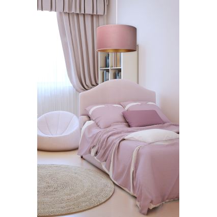 Duolla - Kattokruunu johdossa ROLLER 1xE27/15W/230V halkaisija 40 cm vaaleanpunainen/kulta