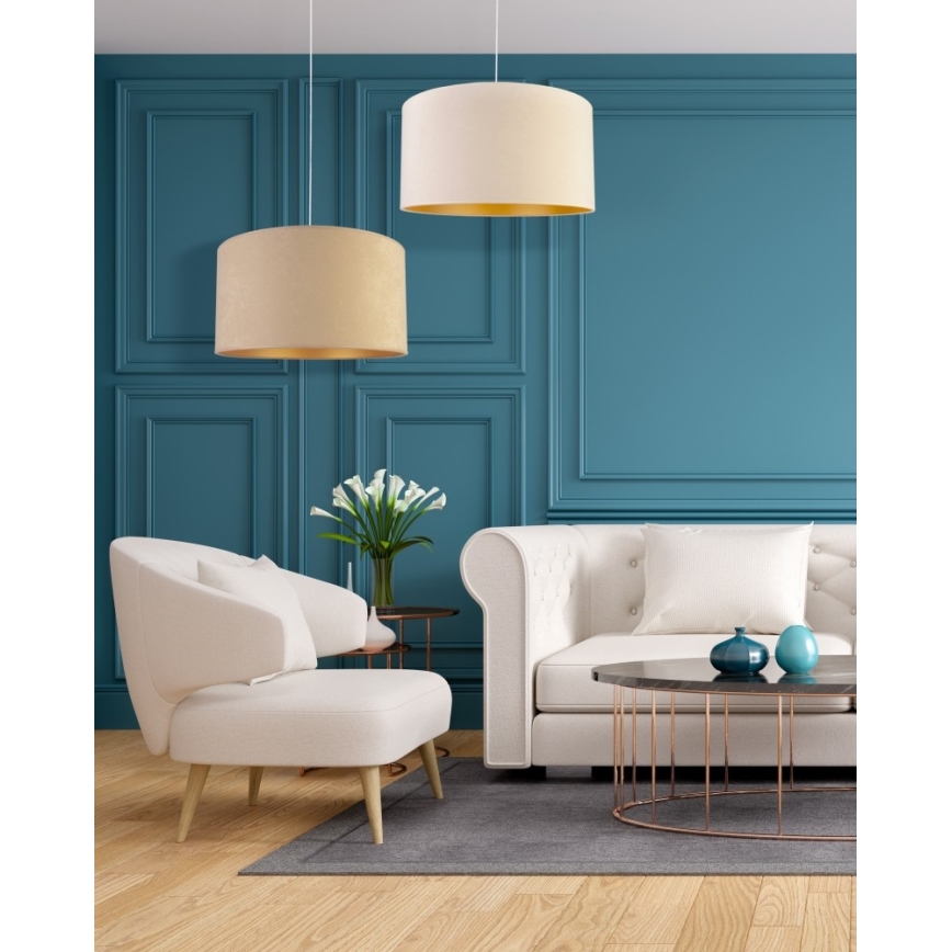 Duolla - Kattokruunu johdossa ROLLER 1xE27/40W/230V halkaisija 40 cm kerma