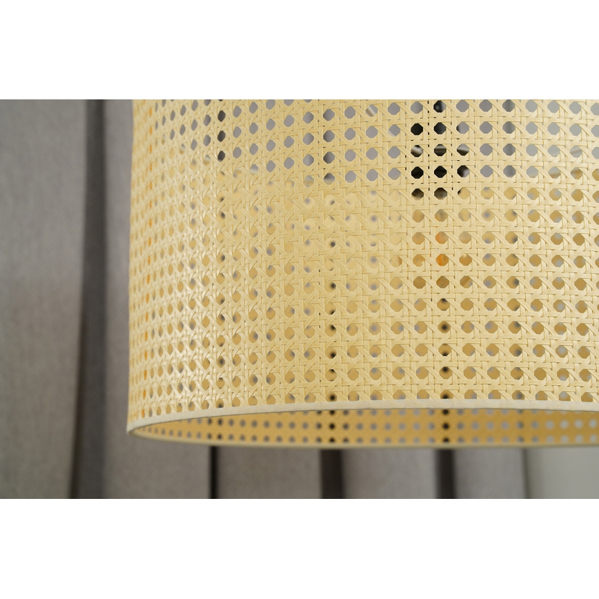 Duolla - Kattokruunu johdossa ROLLER RATTAN 1xE27/15W/230V halkaisija 45 cm beige