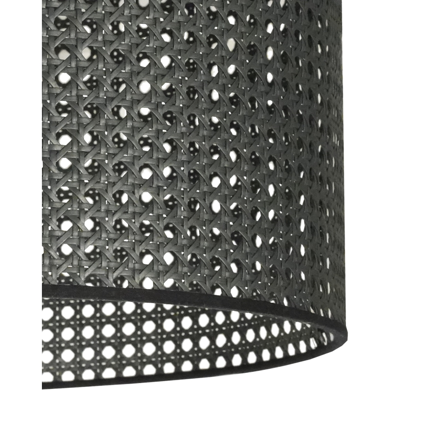 Duolla - Kattokruunu johdossa ROLLER RATTAN 1xE27/15W/230V halkaisija 45 cm musta