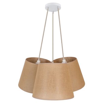 Duolla - Kattokruunu johdossa ROSSA 3xE27/15W/230V halkaisija 75 cm ruskea