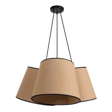 Duolla - Kattokruunu johdossa ROSSA 3xE27/15W/230V halkaisija 75 cm ruskea/musta