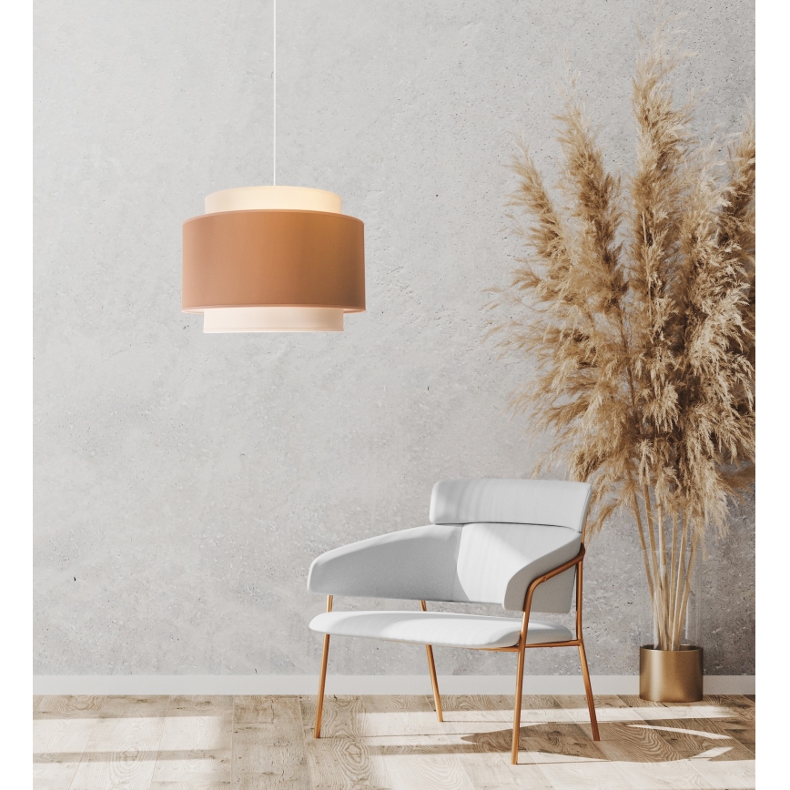 Duolla - Kattokruunu johdossa SOHO 1xE27/40W/230V halkaisija 40 cm beige/kerma