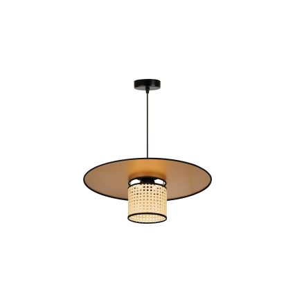 Duolla - Kattokruunu johdossa TOKYO RATTAN 1xE27/15W/230V halkaisija 50 cm kulta/rottinki