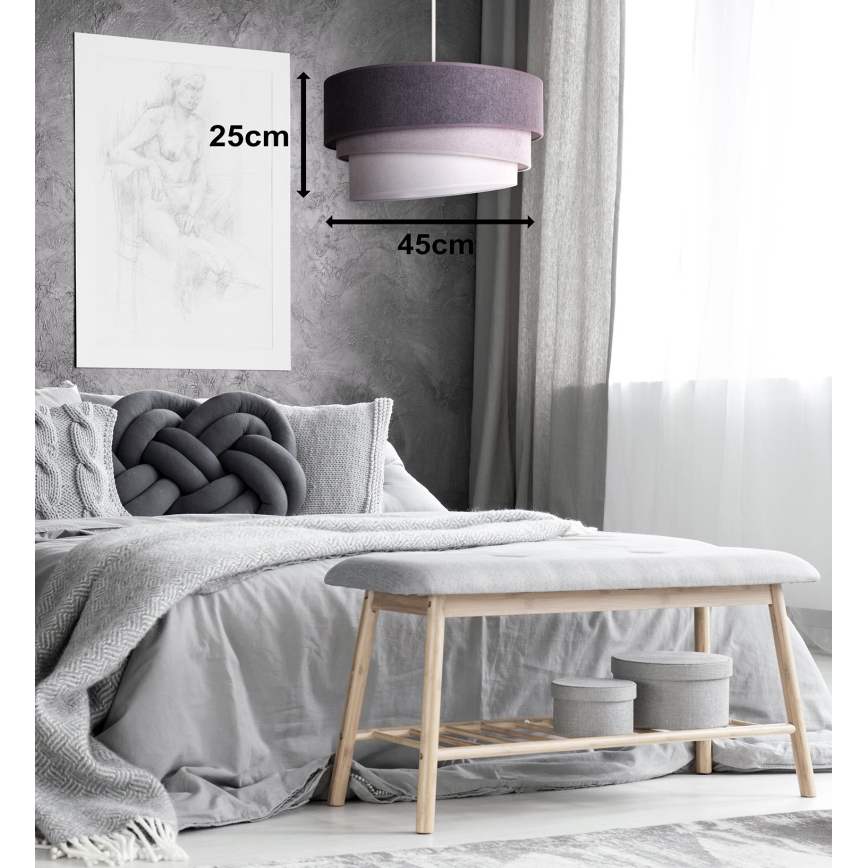 Duolla - Kattokruunu johdossa TRIO 1xE27/15W/230V halkaisija 45 cm antrasiitti/harmaa/valkoinen