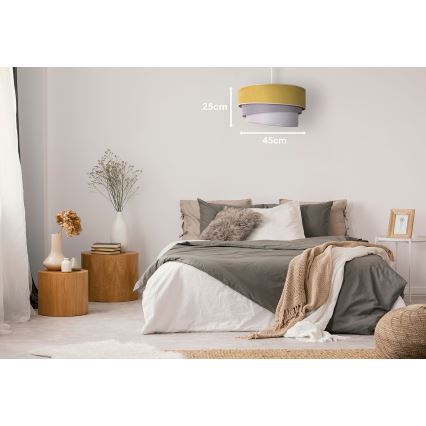 Duolla - Kattokruunu johdossa TRIO 1xE27/15W/230V halkaisija 45 cm keltainen/harmaa/valkoinen