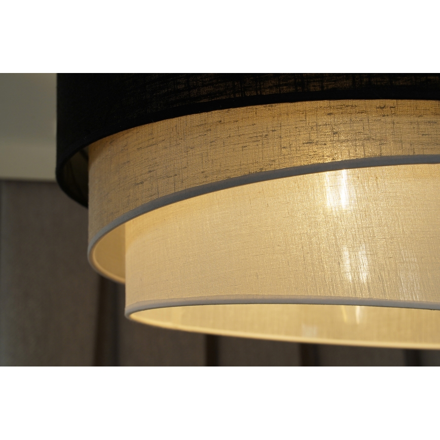 Duolla - Kattokruunu johdossa TRIO 1xE27/15W/230V halkaisija 45 cm musta/harmaa/valkoinen