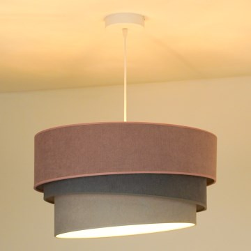 Duolla - Kattokruunu johdossa TRIO 1xE27/15W/230V halkaisija 45 cm vaaleanpunainen/harmaa/valkoinen