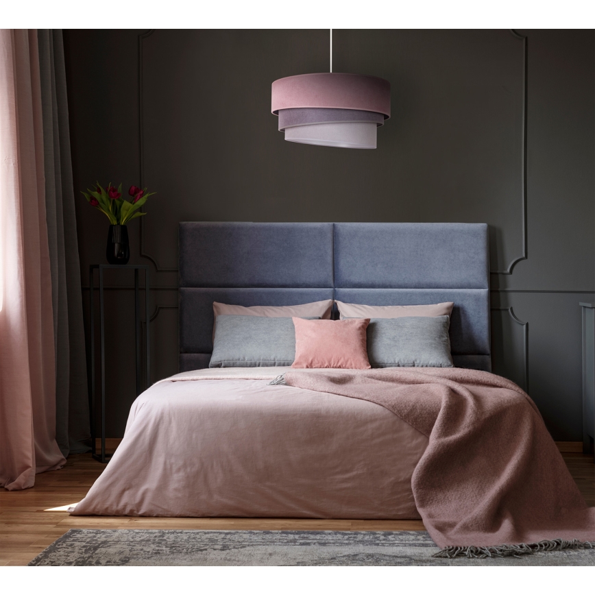 Duolla - Kattokruunu johdossa TRIO 1xE27/15W/230V halkaisija 45 cm vaaleanpunainen/harmaa/valkoinen