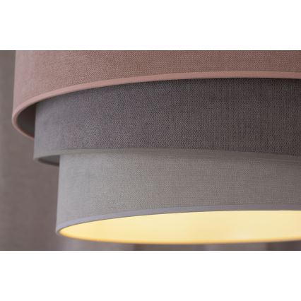 Duolla - Kattokruunu johdossa TRIO 1xE27/15W/230V halkaisija 45 cm vaaleanpunainen/harmaa/valkoinen