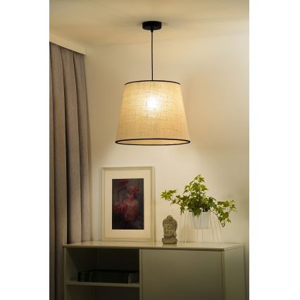 Duolla - Kattokruunu johdossa YUTE 1xE27/15W/230V halkaisija 38 cm harmaa/musta