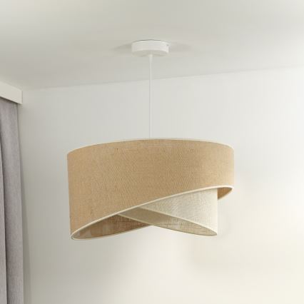 Duolla - Kattokruunu johdossa YUTE CELLO 1xE27/15W/230V halkaisija 45 cm ruskea/harmaa