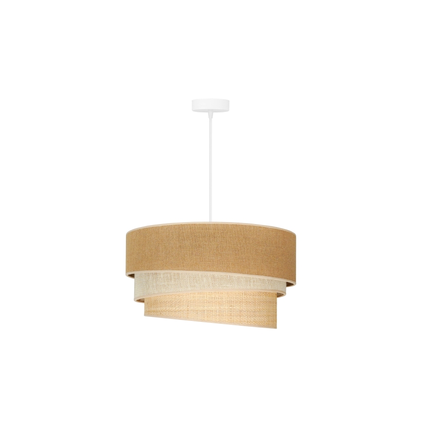 Duolla - Kattokruunu johdossa YUTE TRIO 1xE27/15W/230V halkaisija 45 cm ruskea/harmaa/beige