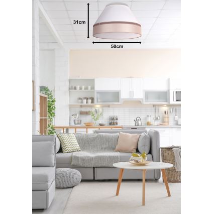 Duolla - Kattovalaisin AVIGNON 1xE27/15W/230V d. 50 cm valkoinen/beige