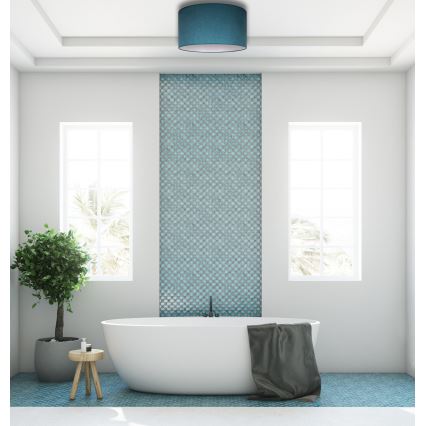 Duolla - Kattovalaisin BRISTOL 1xE27/15W/230V d. 45 cm turkoosi/valkoinen