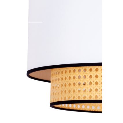Duolla - Kattovalo BOHO 1xE27/15W/230V halkaisija 45 cm valkoinen/rottinki