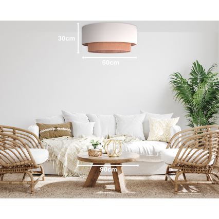 Duolla - Kattovalo BOHO 3xE27/15W/230V d. 60 cm beige/ruskea