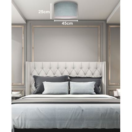 Duolla - Kattovalo BRISTOL 1xE27/15W/230V halk. 45 cm vihreä/valkoinen