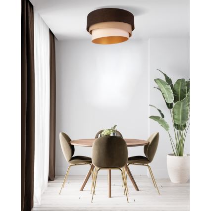 Duolla - Kattovalo DEVON 1xE27/40W/230V halkaisija 45 cm ruskea/beige