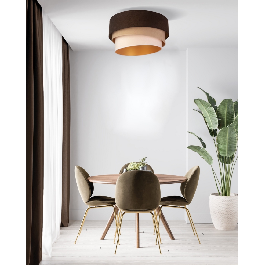 Duolla - Kattovalo DEVON 1xE27/40W/230V halkaisija 45 cm ruskea/beige