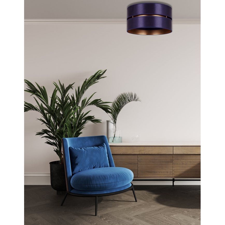 Duolla - Kattovalo DUO 1xE27/15W/230V halkaisija 40 cm sininen/kulta