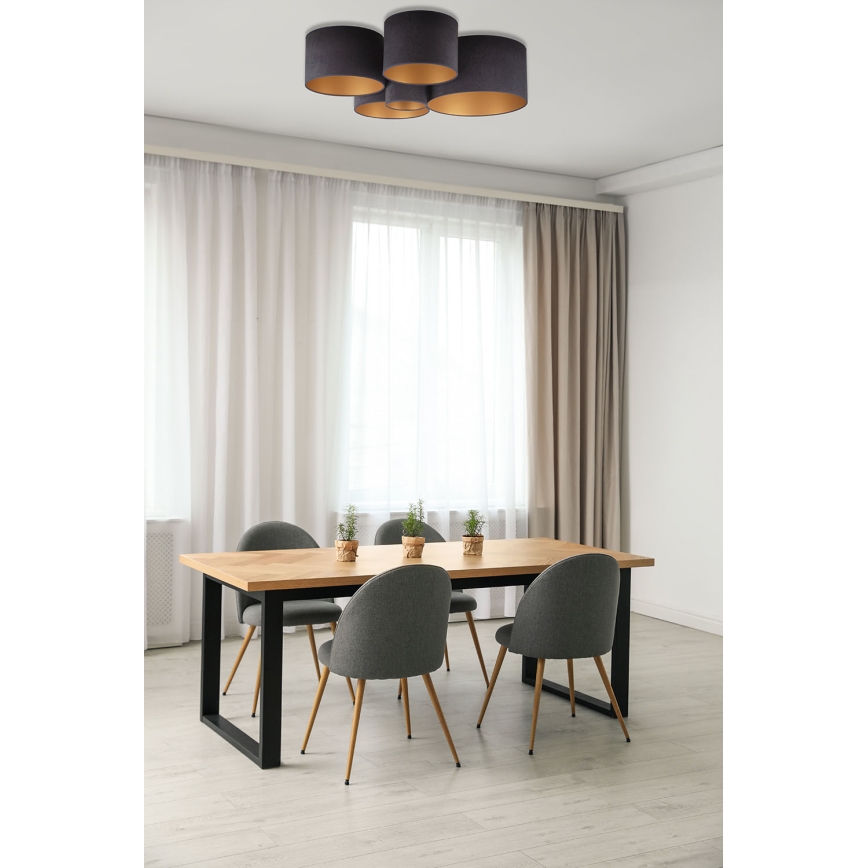 Duolla - Kattovalo ROLLER PENTO 5xE27/60W/230V antrasiitti