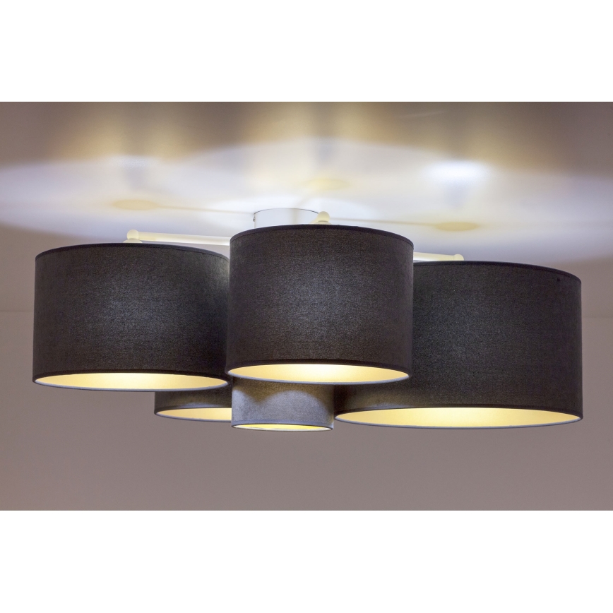 Duolla - Kattovalo ROLLER PENTO 5xE27/60W/230V antrasiitti