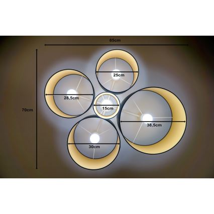 Duolla - Kattovalo ROLLER PENTO 5xE27/60W/230V antrasiitti