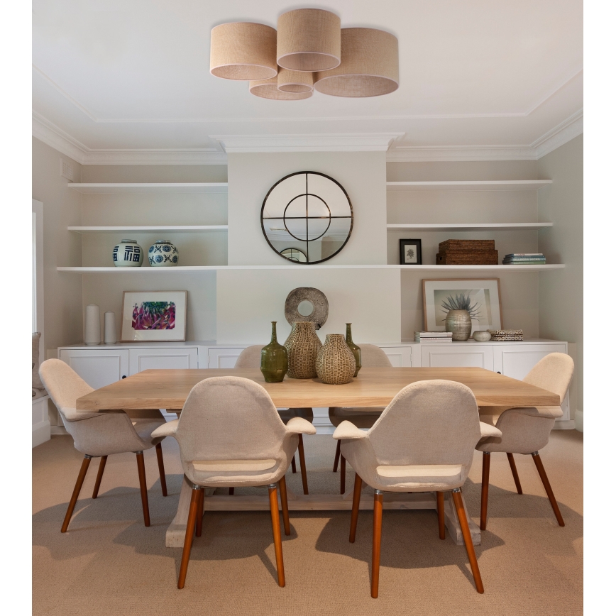 Duolla - Kattovalo ROLLER PENTO 5xE27/60W/230V beige