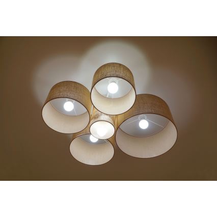 Duolla - Kattovalo ROLLER PENTO 5xE27/60W/230V beige