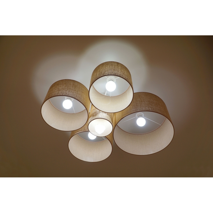 Duolla - Kattovalo ROLLER PENTO 5xE27/60W/230V beige