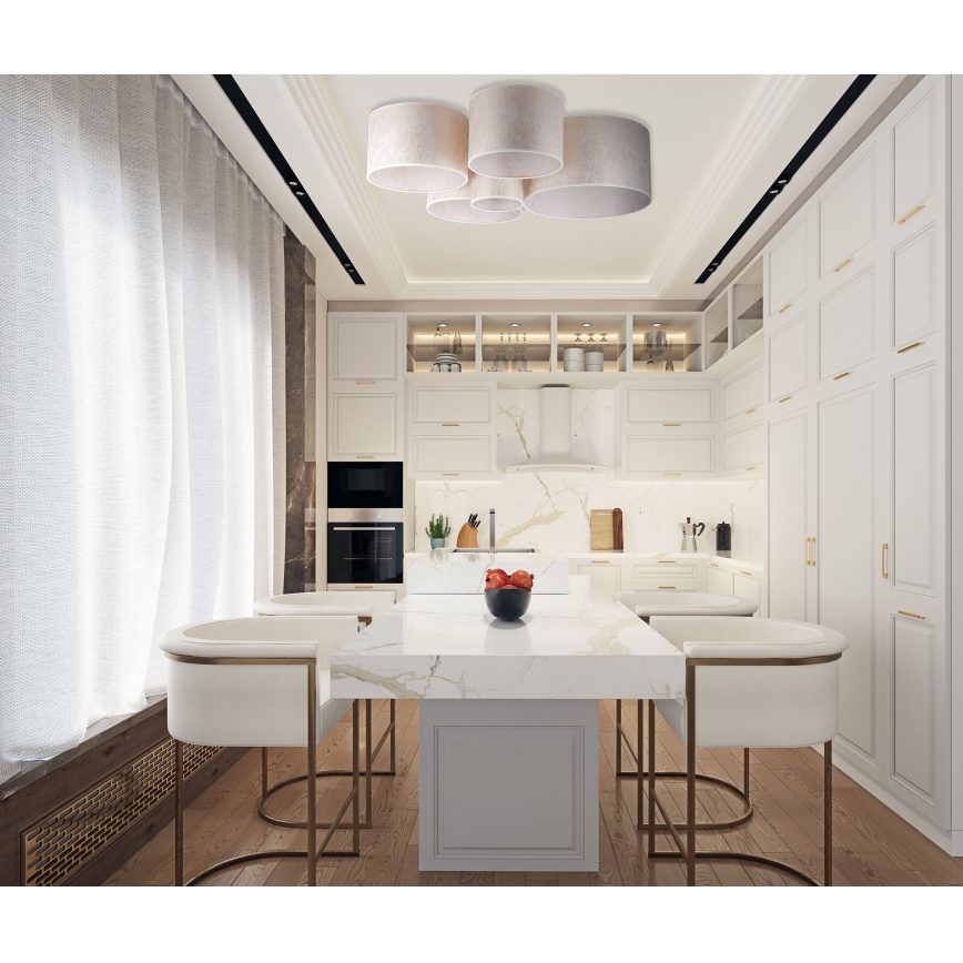 Duolla - Kattovalo ROLLER PENTO 5xE27/60W/230V kulta