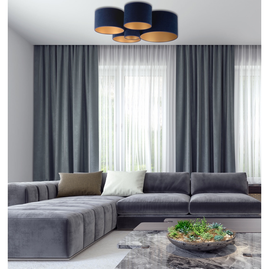 Duolla - Kattovalo ROLLER PENTO 5xE27/60W/230V sininen