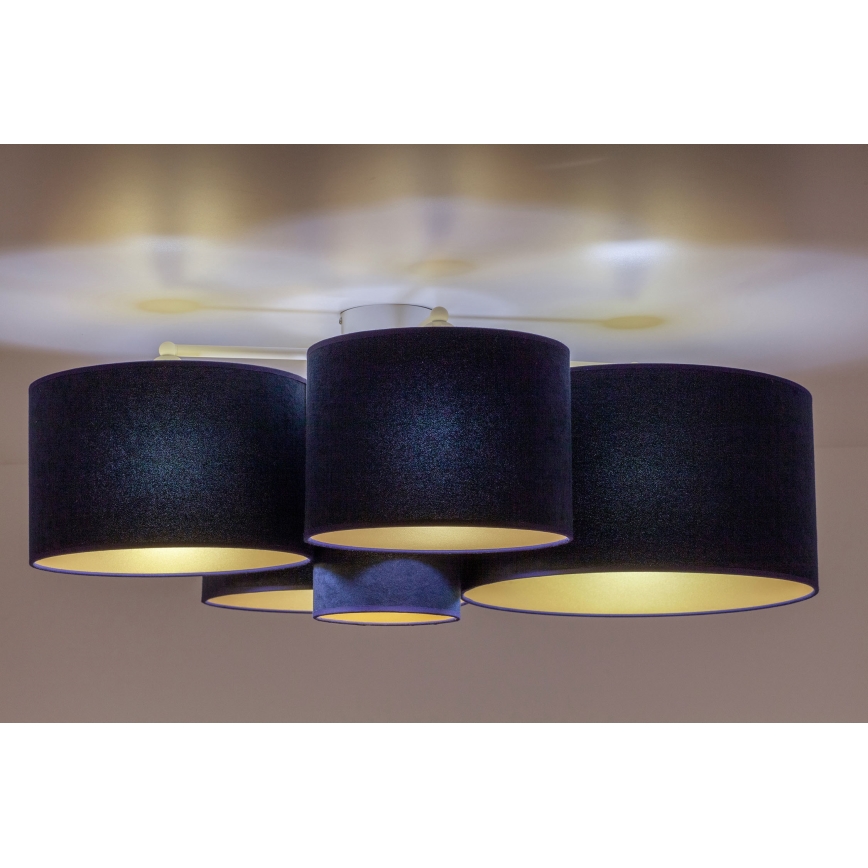 Duolla - Kattovalo ROLLER PENTO 5xE27/60W/230V sininen