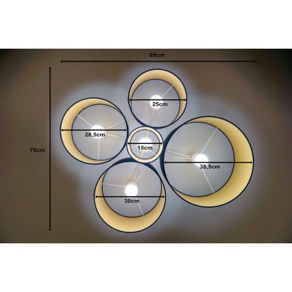 Duolla - Kattovalo ROLLER PENTO 5xE27/60W/230V sininen