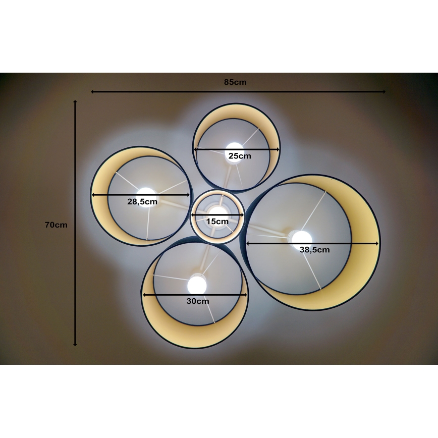 Duolla - Kattovalo ROLLER PENTO 5xE27/60W/230V sininen