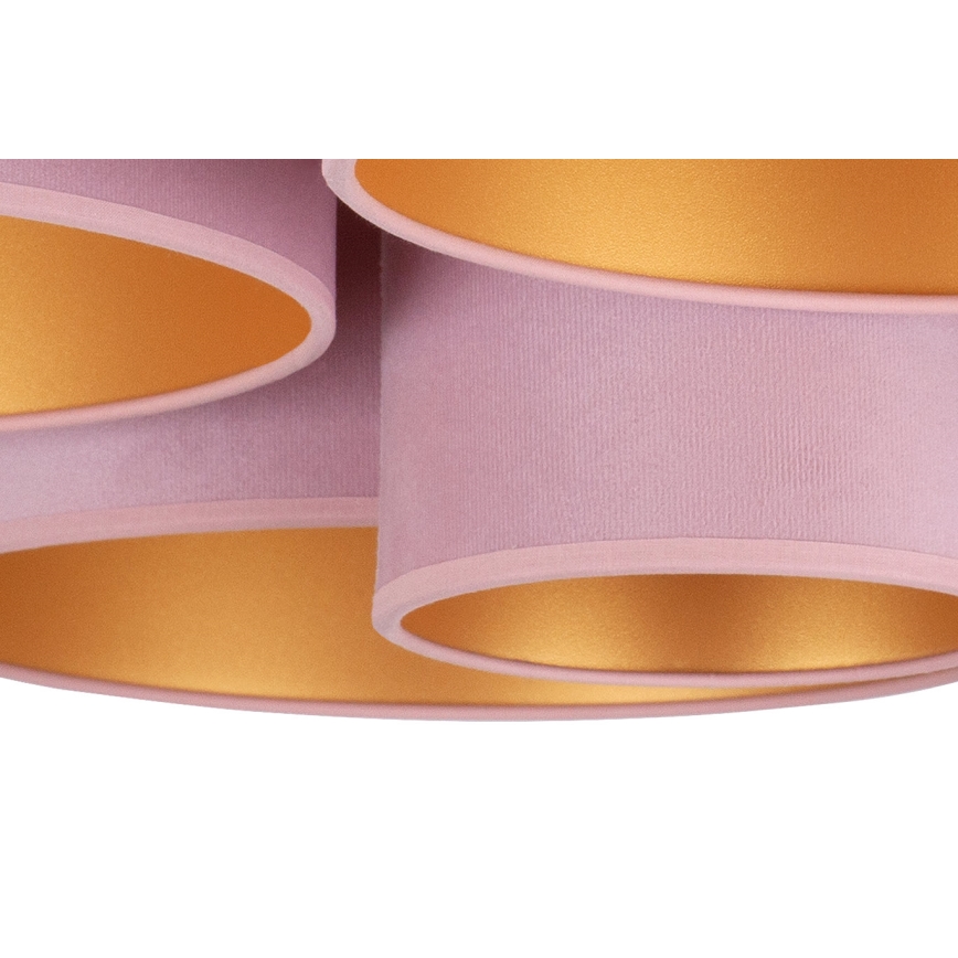 Duolla - Kattovalo ROLLER PENTO 5xE27/60W/230V vaaleanpunainen