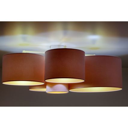 Duolla - Kattovalo ROLLER PENTO 5xE27/60W/230V vaaleanpunainen